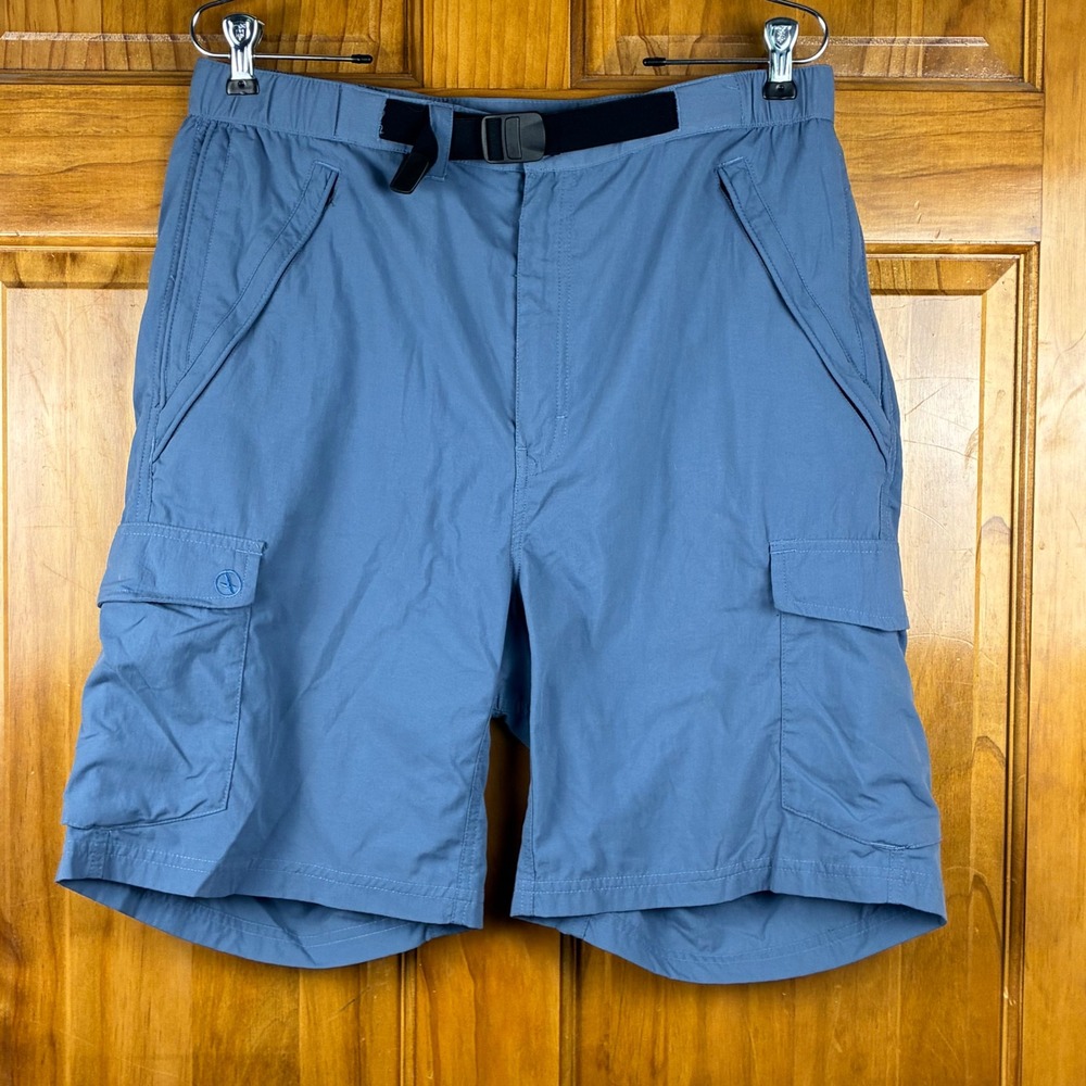 Aigle Mens Cargo Hiking Shorts Blue Grey Nylon Webbing Belt Size 34 RN58909